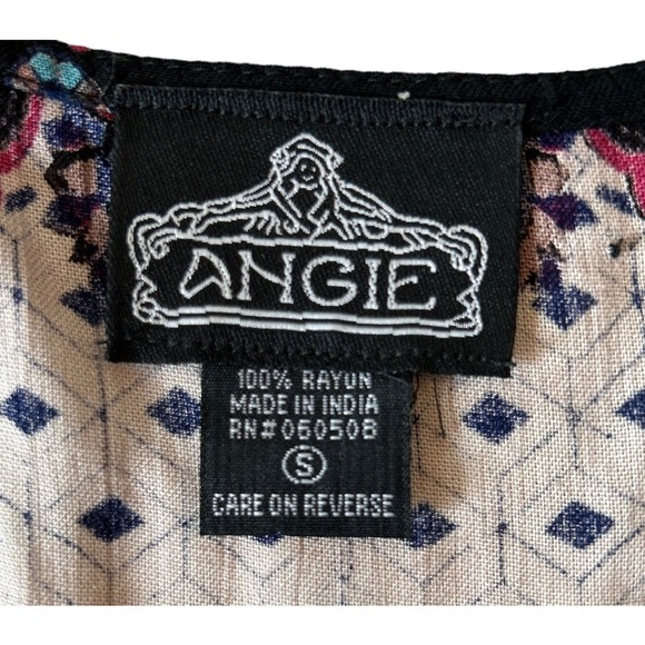 Angie Women’s Size Small Boho V Neck Bell Sleeve Paisley Jumpsuit Romper - Picture 6 of 7